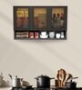 Aluminium Black Profile 3 Brown Tinted Glass handless shutter with Space Organizer in Slate Grey Finish