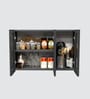 Aluminium Black Profile 3 Brown Tinted Glass handless shutters Wall Cabinet in Slate Grey Finish