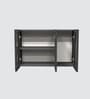 Aluminium Black Profile 3 Brown Tinted Glass handless shutters Wall Cabinet in Slate Grey Finish