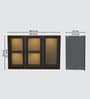 Aluminium Black Profile 3 Brown Tinted Glass handless shutters Wall Cabinet in Slate Grey Finish