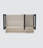 Aluminium Black Profile 3 Fluted Glass handless shutter with Space Organizer in Highland Pine Finish