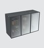 Aluminium Black Profile 3 Fluted Glass handless shutters Wall Cabinet in Slate Grey Finish