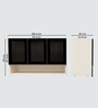 Aluminium Black Profile 3 Grey Tinted Glass handless shutter with Space Organizer in Highland Pine Finish