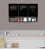 Aluminium Black Profile 3 Grey Tinted Glass handless shutter with Space Organizer in Slate Grey Finish