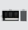Aluminium Black Profile 3 Grey Tinted Glass handless shutter with Space Organizer in Slate Grey Finish