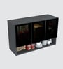 Aluminium Black Profile 3 Grey Tinted Glass handless shutter with Space Organizer in Slate Grey Finish