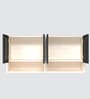 Aluminium Black Profile 4 Brown Tinted Glass handless shutter with Space Organizer in Highland Pine Finish