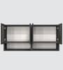 Aluminium Black Profile 4 Brown Tinted Glass handless shutter with Space Organizer in Slate Grey Finish