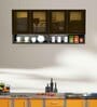 Aluminium Black Profile 4 Brown Tinted Glass handless shutter with Space Organizer in Slate Grey Finish