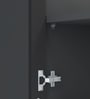Aluminium Black Profile 4 Brown Tinted Glass handless shutter with Space Organizer in Slate Grey Finish