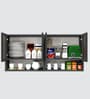 Aluminium Black Profile 4 Brown Tinted Glass handless shutter with Space Organizer in Slate Grey Finish