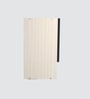 Aluminium Black Profile 4 Fluted Glass handless shutter with Space Organizer in Highland Pine Finish