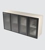Aluminium Black Profile 4 Fluted Glass handless shutters Wall Cabinet in Highland Pine Finish