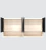 Aluminium Black Profile 4 Grey Tinted Glass handless shutter with Space Organizer in Highland Pine Finish