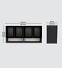 Aluminium Black Profile 4 Grey Tinted Glass handless shutter with Space Organizer in Slate Grey Finish