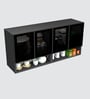 Aluminium Black Profile 4 Grey Tinted Glass handless shutter with Space Organizer in Slate Grey Finish