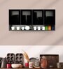 Aluminium Black Profile 4 Grey Tinted Glass handless shutter with Space Organizer in Slate Grey Finish