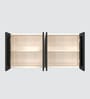 Aluminium Black Profile 4 Grey Tinted Glass handless shutters Wall Cabinet in Highland Pine Finish