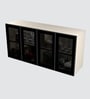 Aluminium Black Profile 4 Grey Tinted Glass handless shutters Wall Cabinet in Highland Pine Finish