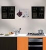 Aluminium Black Profile 4 Grey Tinted Glass handless shutters Wall Cabinet in Slate Grey Finish
