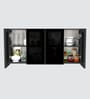 Aluminium Black Profile 4 Grey Tinted Glass handless shutters Wall Cabinet in Slate Grey Finish