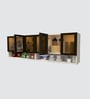 Aluminium Black Profile 6 Brown Tinted Glass handless shutter with Space Organizer in Highland Pine Finish