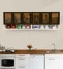 Aluminium Black Profile 6 Brown Tinted Glass handless shutter with Space Organizer in Highland Pine Finish