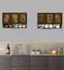 Aluminium Black Profile 6 Brown Tinted Glass handless shutter with Space Organizer in Slate Grey Finish