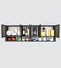 Aluminium Black Profile 6 Brown Tinted Glass handless shutter with Space Organizer in Slate Grey Finish