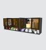 Aluminium Black Profile 6 Brown Tinted Glass handless shutter with Space Organizer in Slate Grey Finish