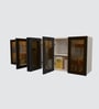 Aluminium Black Profile 6 Brown Tinted Glass handless shutters Wall Cabinet in Highland Pine Finish
