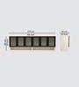 Aluminium Black Profile 6 Fluted Glass handless shutter with Space Organizer in Highland Pine Finish