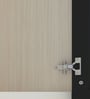 Aluminium Black Profile 6 Fluted Glass handless shutter with Space Organizer in Highland Pine Finish