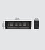 Aluminium Black Profile 6 Fluted Glass handless shutter with Space Organizer in Slate Grey Finish