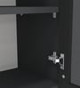 Aluminium Black Profile 6 Fluted Glass handless shutter with Space Organizer in Slate Grey Finish