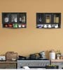 Aluminium Black Profile 6 Fluted Glass handless shutter with Space Organizer in Slate Grey Finish