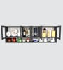 Aluminium Black Profile 6 Fluted Glass handless shutter with Space Organizer in Slate Grey Finish