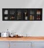Aluminium Black Profile 6 Fluted Glass handless shutters Wall Cabinet in Slate Grey Finish