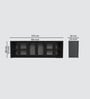 Aluminium Black Profile 6 Fluted Glass handless shutters Wall Cabinet in Slate Grey Finish