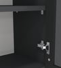 Aluminium Black Profile 6 Fluted Glass handless shutters Wall Cabinet in Slate Grey Finish