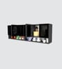 Aluminium Black Profile 6 Grey Tinted Glass handless shutter with Space Organizer in Slate Grey Finish