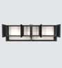 Aluminium Black Profile 6 Grey Tinted Glass handless shutter with Space Organizer in Slate Grey Finish