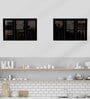 Aluminium Black Profile 6 Grey Tinted Glass handless shutters Wall Cabinet in Highland Pine Finish