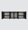 Aluminium Black Profile 6 Grey Tinted Glass handless shutters Wall Cabinet in Slate Grey Finish