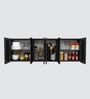 Aluminium Black Profile 6 Grey Tinted Glass handless shutters Wall Cabinet in Slate Grey Finish