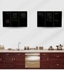 Aluminium Black Profile 6 Grey Tinted Glass handless shutters Wall Cabinet in Slate Grey Finish