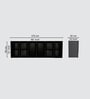 Aluminium Black Profile 6 Grey Tinted Glass handless shutters Wall Cabinet in Slate Grey Finish