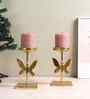 Aluminium Butterfly Candle Stand Set of 2