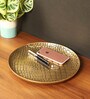 Aluminium Gold Circular Tray In Croc Pattern Desk Organizer