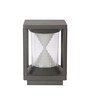 Aluminium Grey 2 x 7 watt Square LED Gate Light  (Warm White)